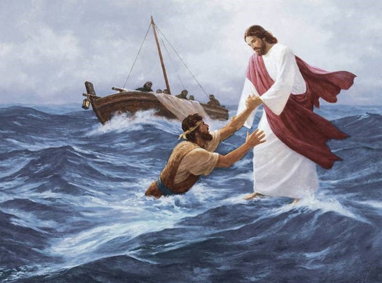 Jesus walks on water